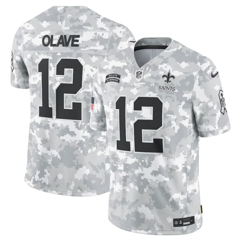 Men New Orleans Saints #12 Olave Nike Arctic Camo 2024 Salute to Service Limited NFL Jersey->ncaa teams->NCAA Jersey